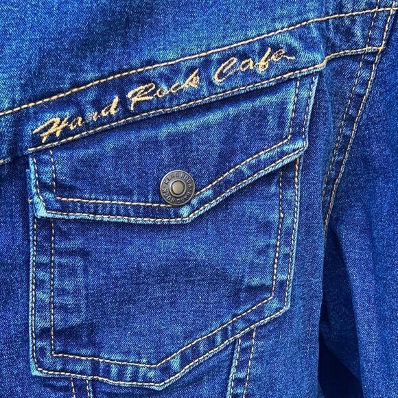 Women’s Hard Rock Cafe Lake Tahoe Jean Shirt Jacket Size L - Picture 2 of 8